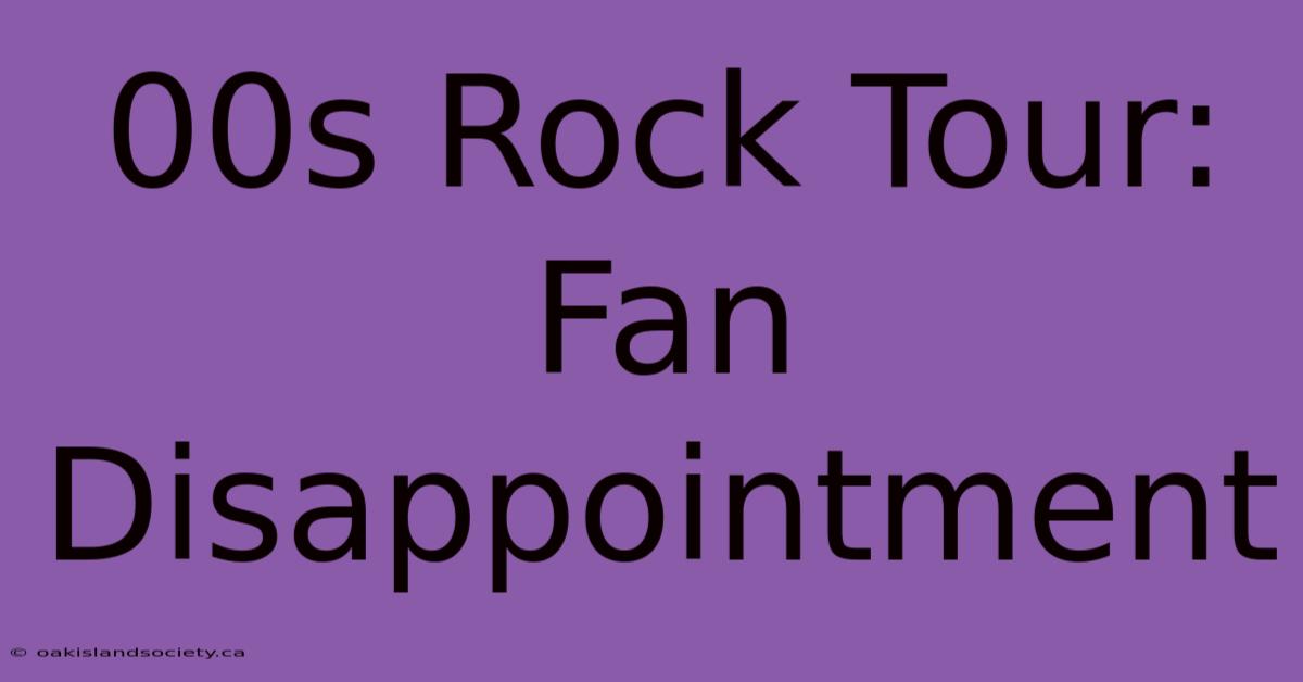 00s Rock Tour: Fan Disappointment