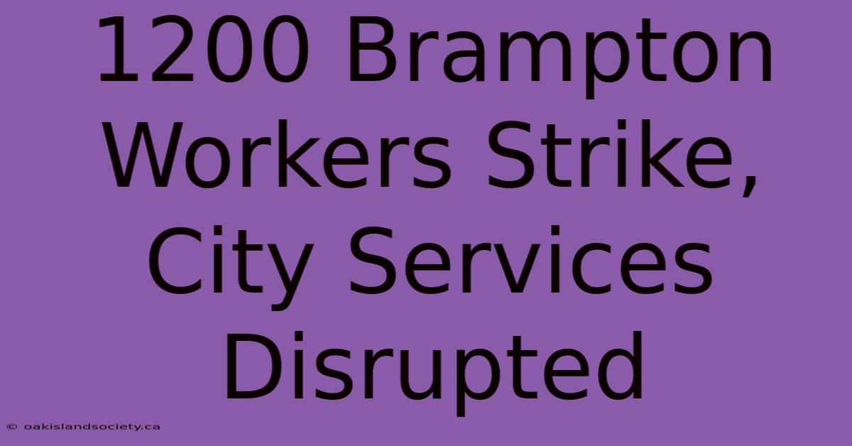 1200 Brampton Workers Strike, City Services Disrupted 