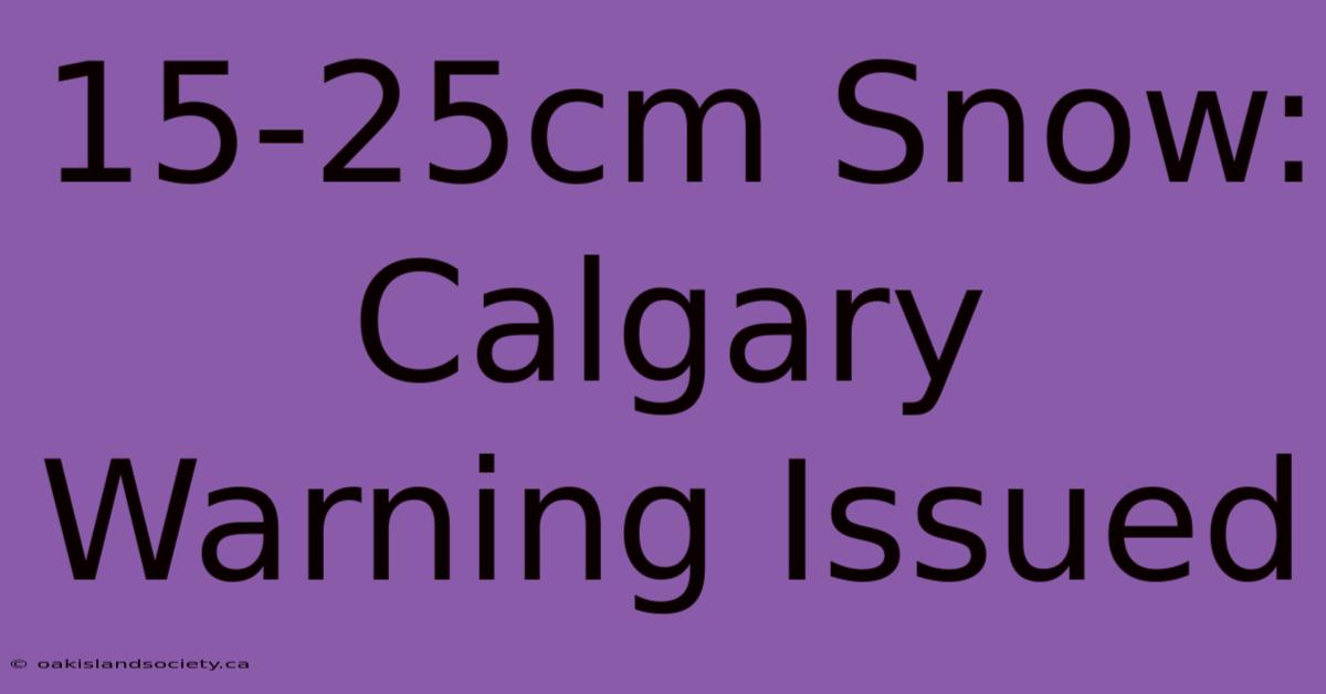 15-25cm Snow: Calgary Warning Issued