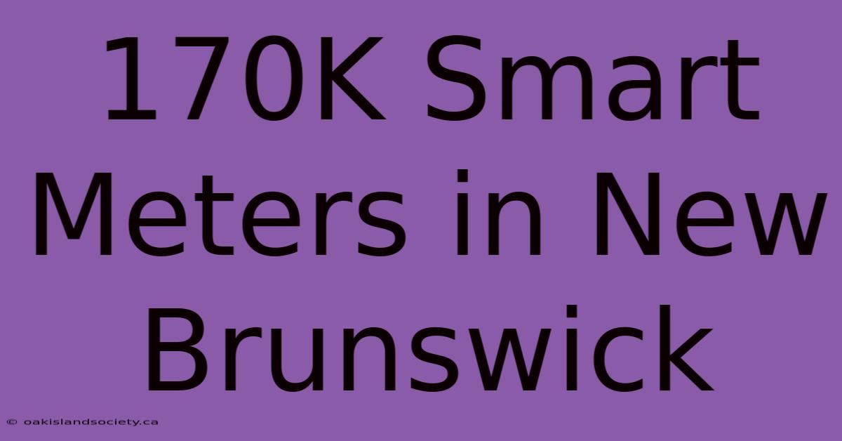 170K Smart Meters In New Brunswick