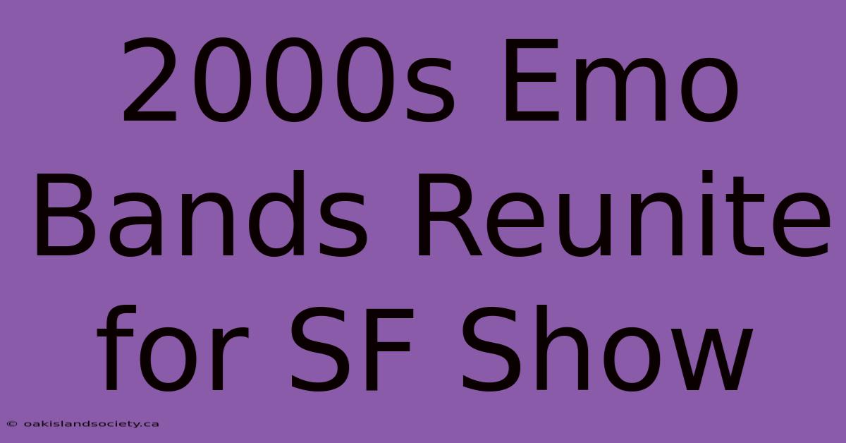 2000s Emo Bands Reunite For SF Show