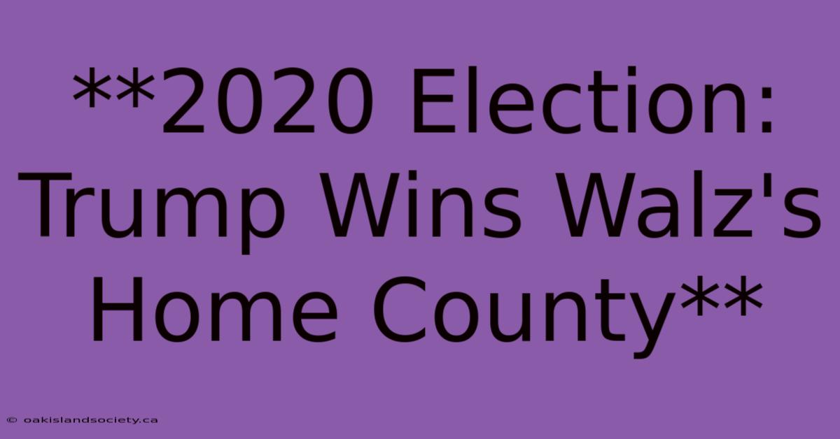 **2020 Election: Trump Wins Walz's Home County** 