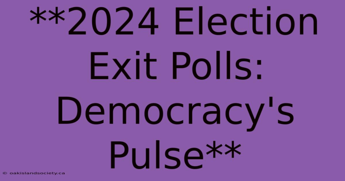 **2024 Election Exit Polls: Democracy's Pulse**