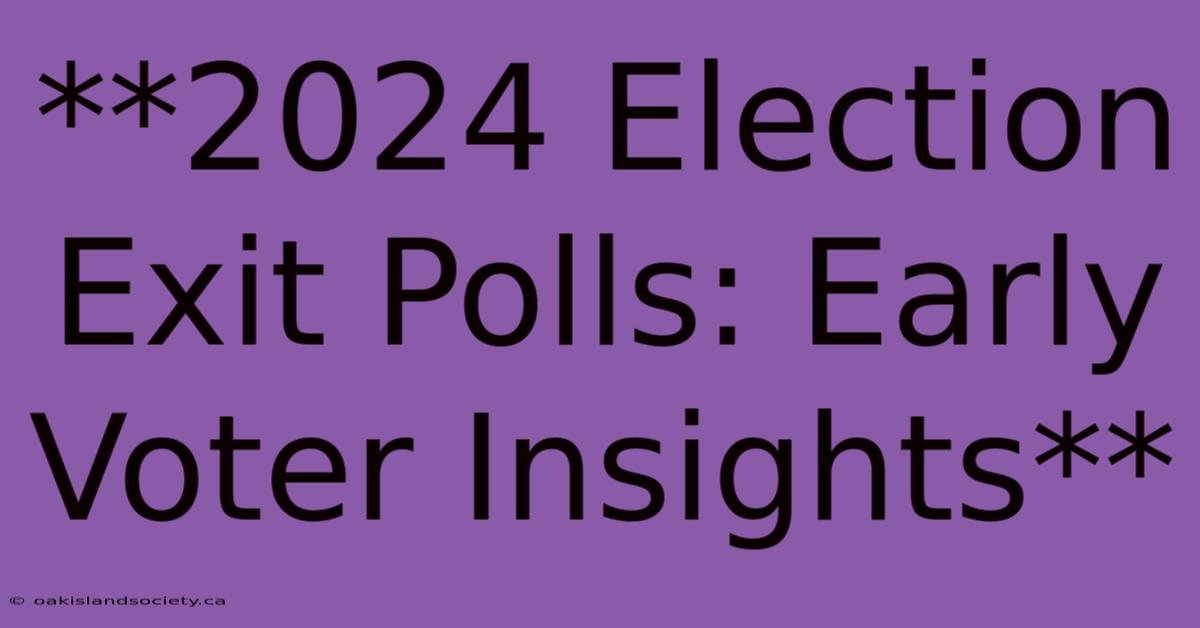 **2024 Election Exit Polls: Early Voter Insights**