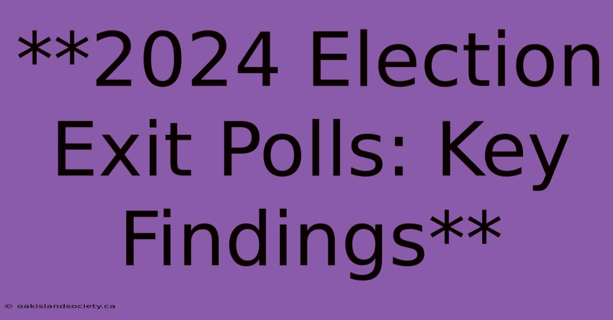 **2024 Election Exit Polls: Key Findings**