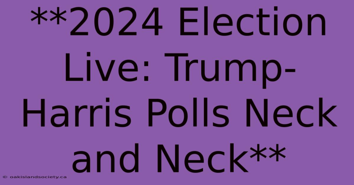 **2024 Election Live: Trump-Harris Polls Neck And Neck** 