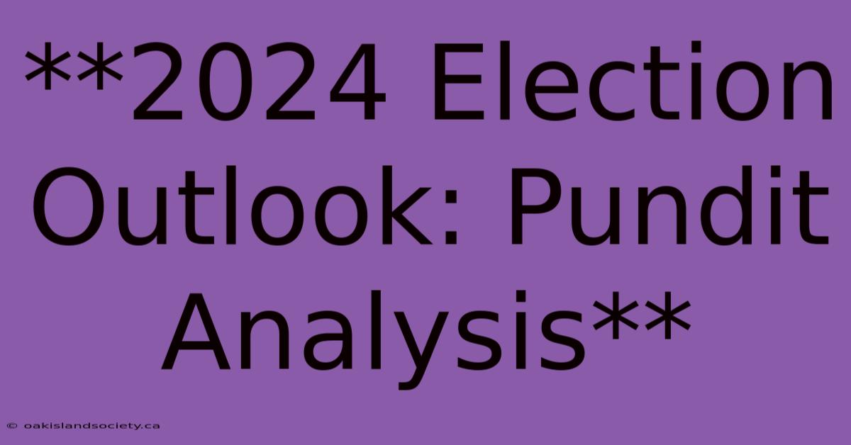 **2024 Election Outlook: Pundit Analysis** 