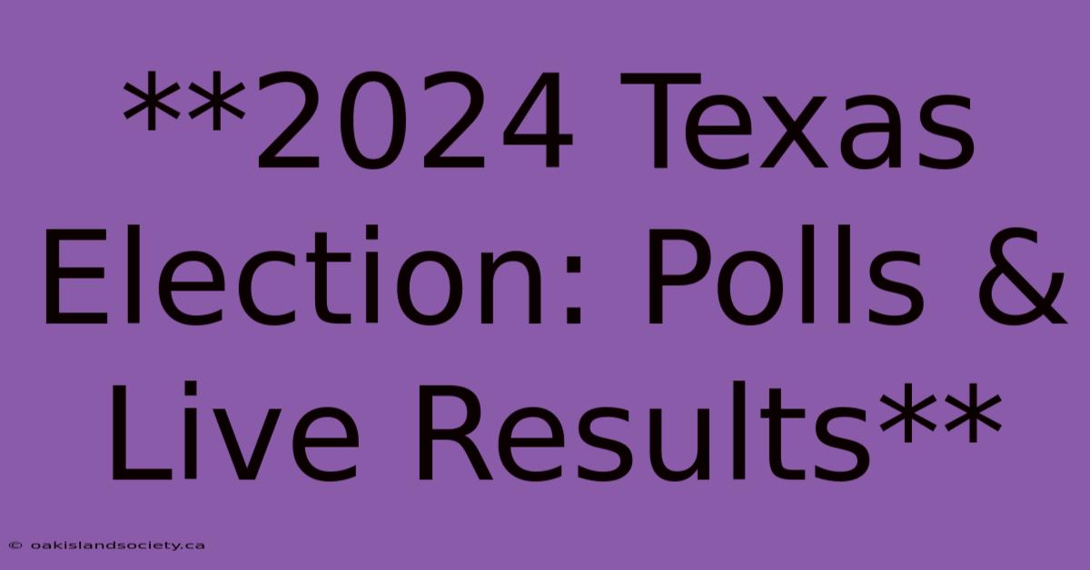 **2024 Texas Election: Polls & Live Results** 