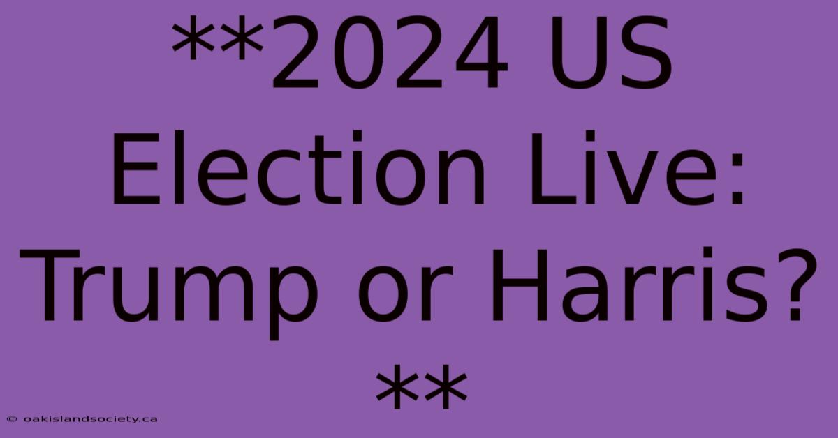 **2024 US Election Live: Trump Or Harris?**