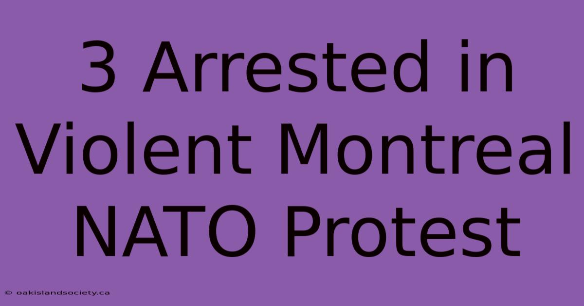 3 Arrested In Violent Montreal NATO Protest