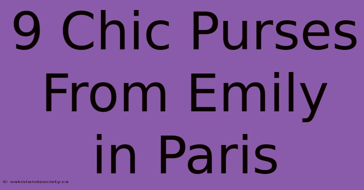 9 Chic Purses From Emily In Paris