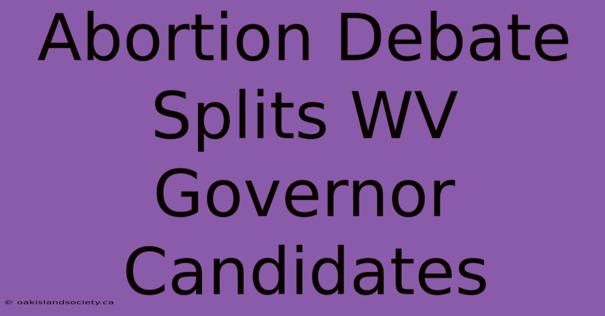 Abortion Debate Splits WV Governor Candidates