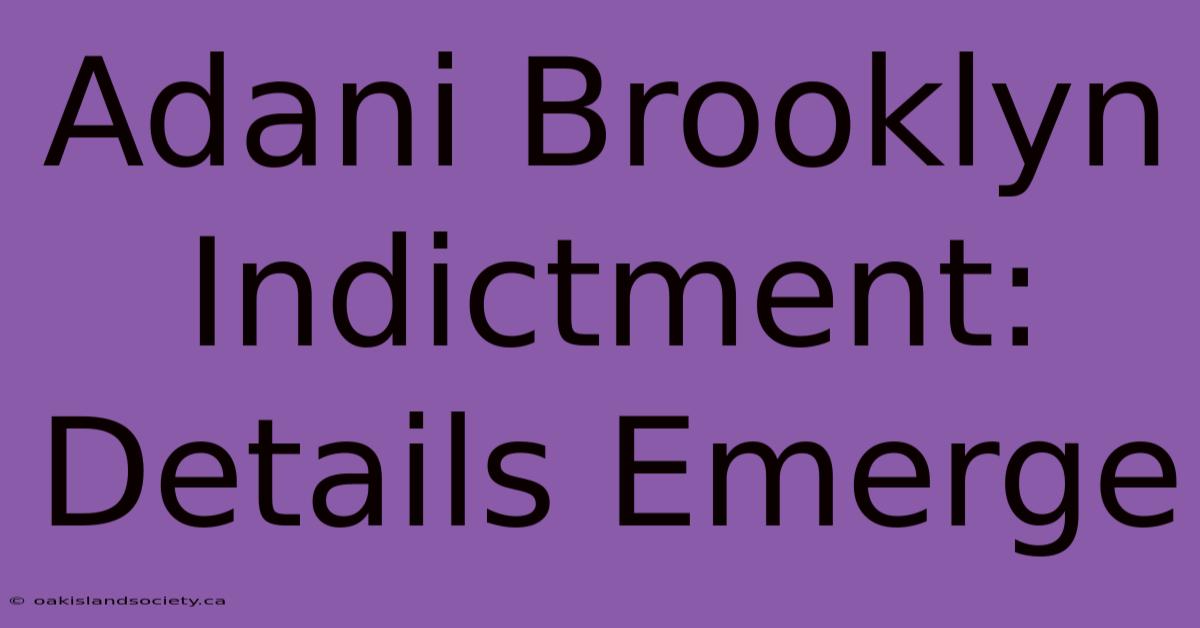 Adani Brooklyn Indictment: Details Emerge