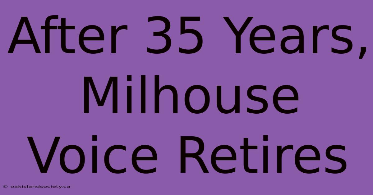 After 35 Years, Milhouse Voice Retires