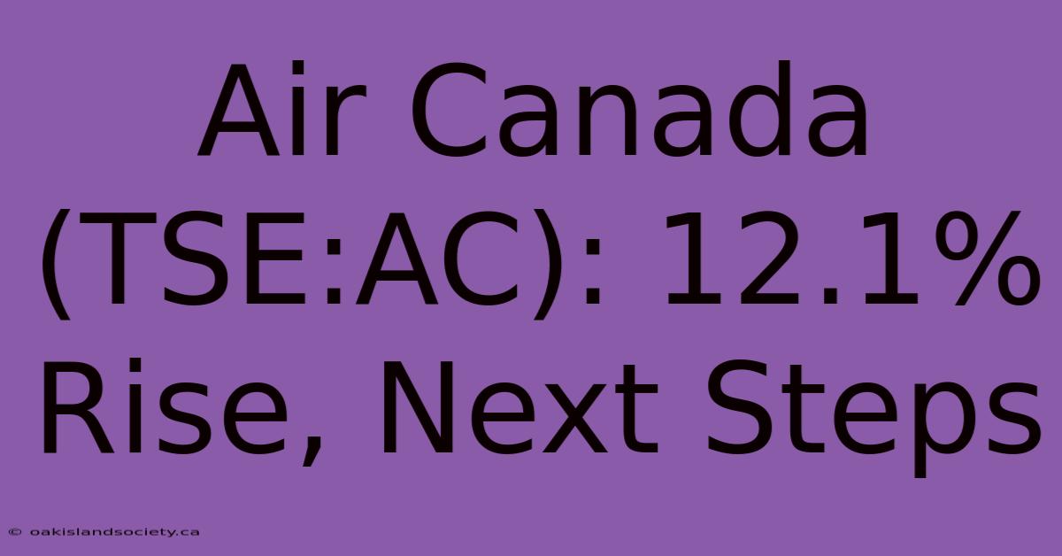 Air Canada (TSE:AC): 12.1% Rise, Next Steps 