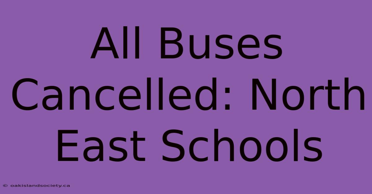 All Buses Cancelled: North East Schools