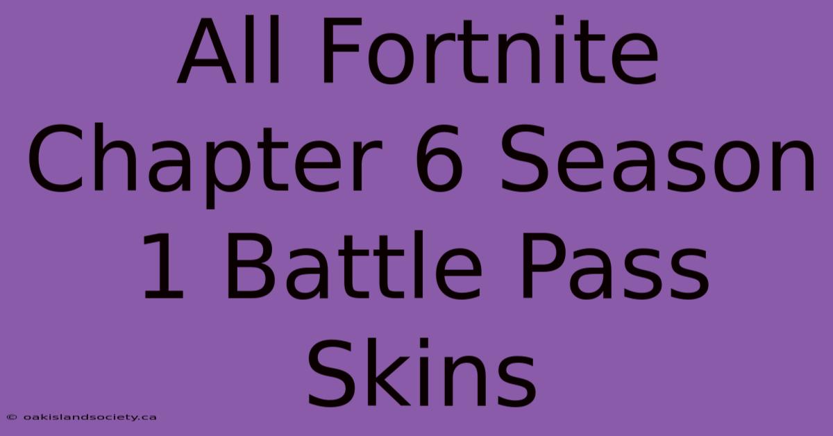 All Fortnite Chapter 6 Season 1 Battle Pass Skins