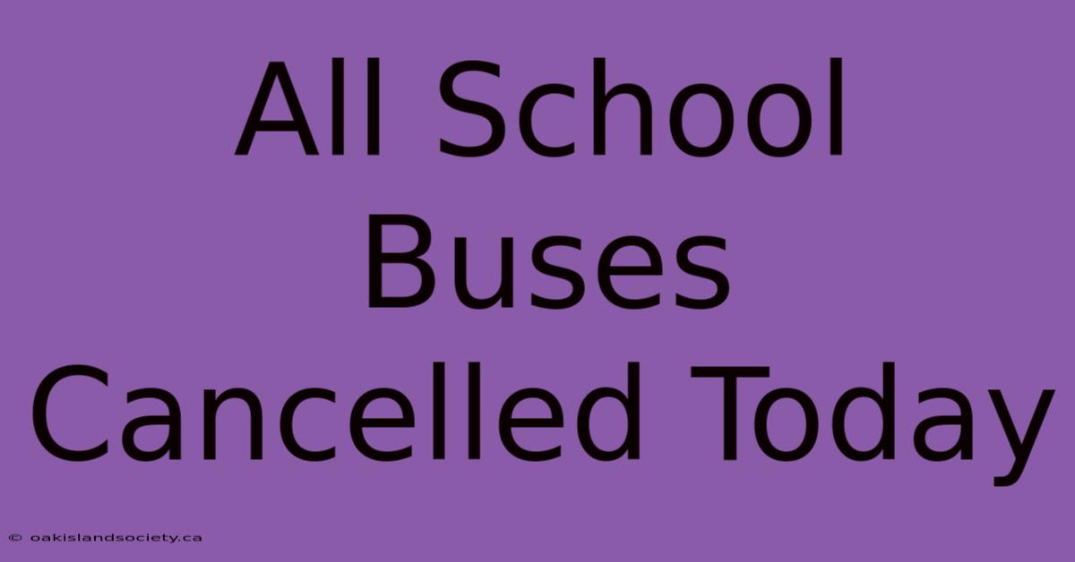 All School Buses Cancelled Today