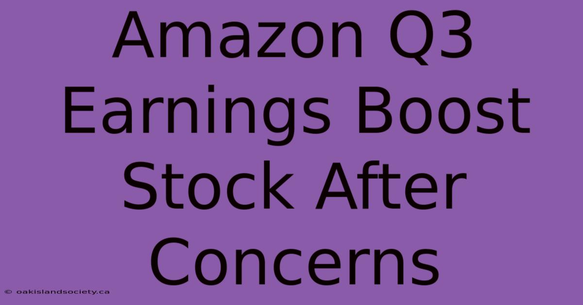 Amazon Q3 Earnings Boost Stock After Concerns