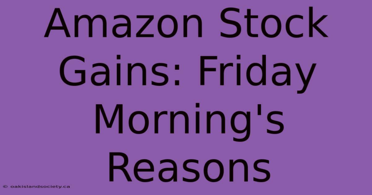 Amazon Stock Gains: Friday Morning's Reasons