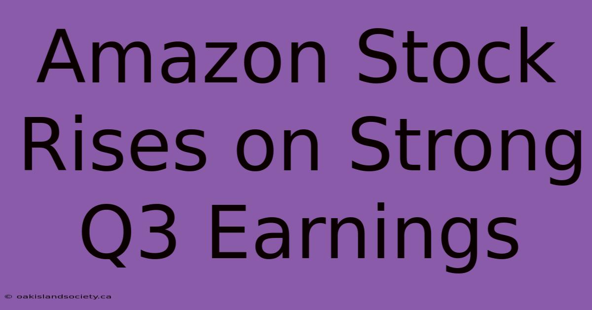 Amazon Stock Rises On Strong Q3 Earnings