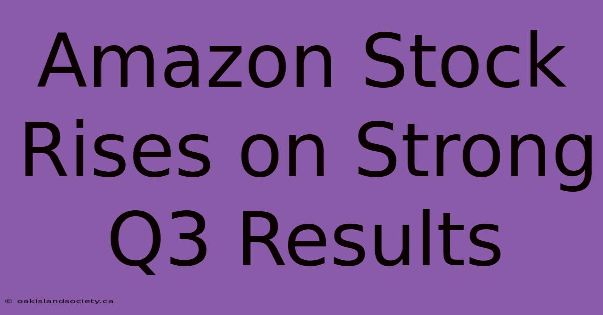 Amazon Stock Rises On Strong Q3 Results