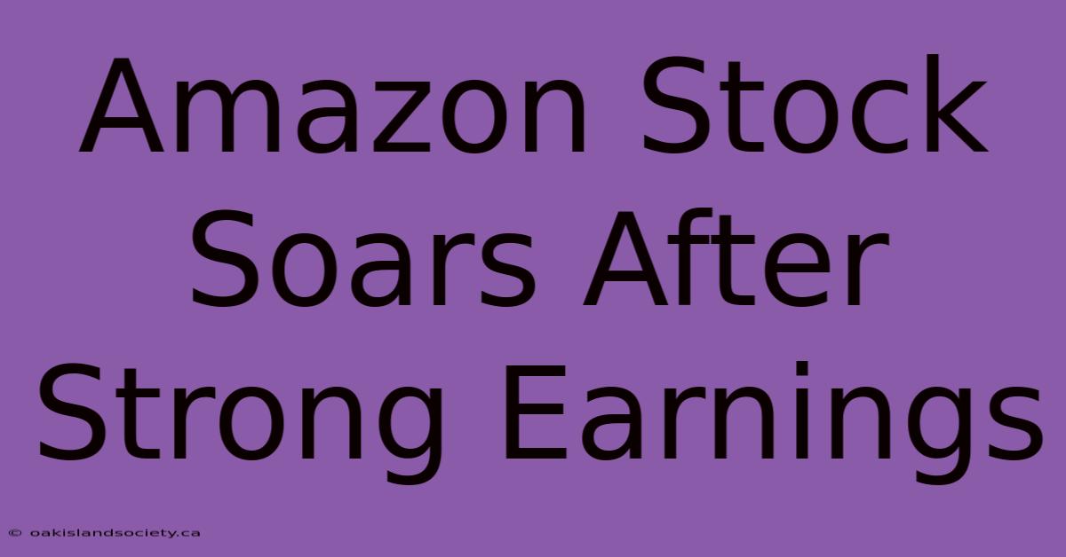 Amazon Stock Soars After Strong Earnings