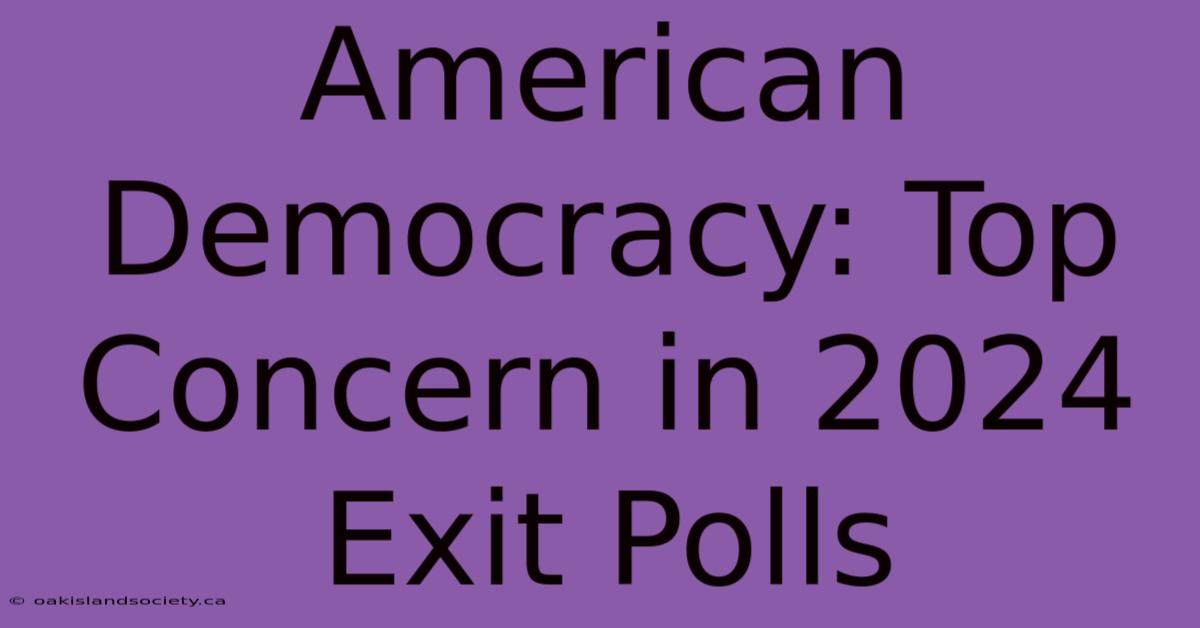 American Democracy: Top Concern In 2024 Exit Polls 