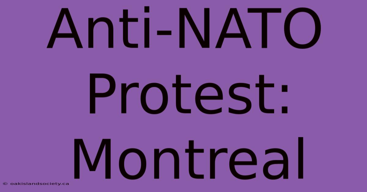 Anti-NATO Protest: Montreal