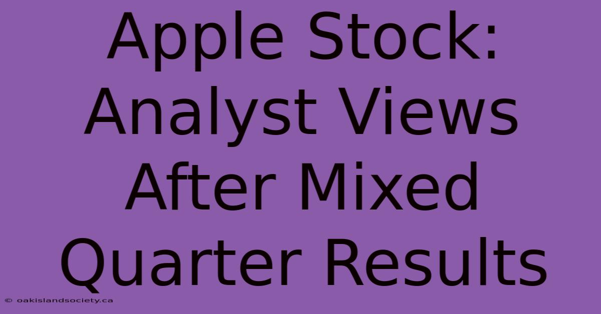 Apple Stock: Analyst Views After Mixed Quarter Results