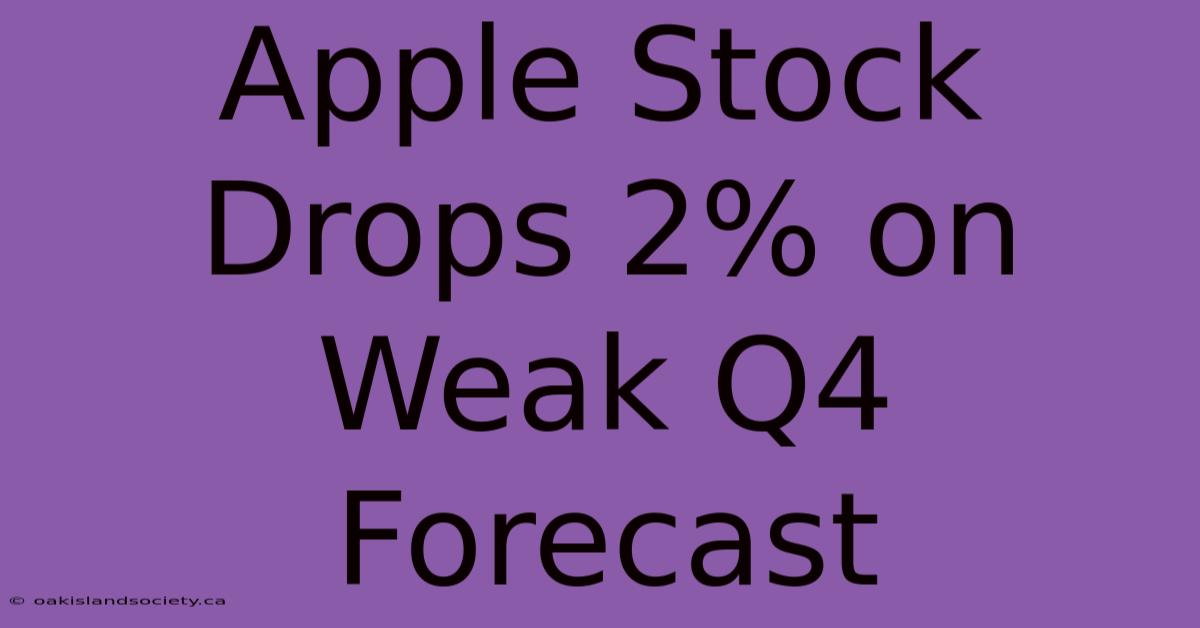 Apple Stock Drops 2% On Weak Q4 Forecast