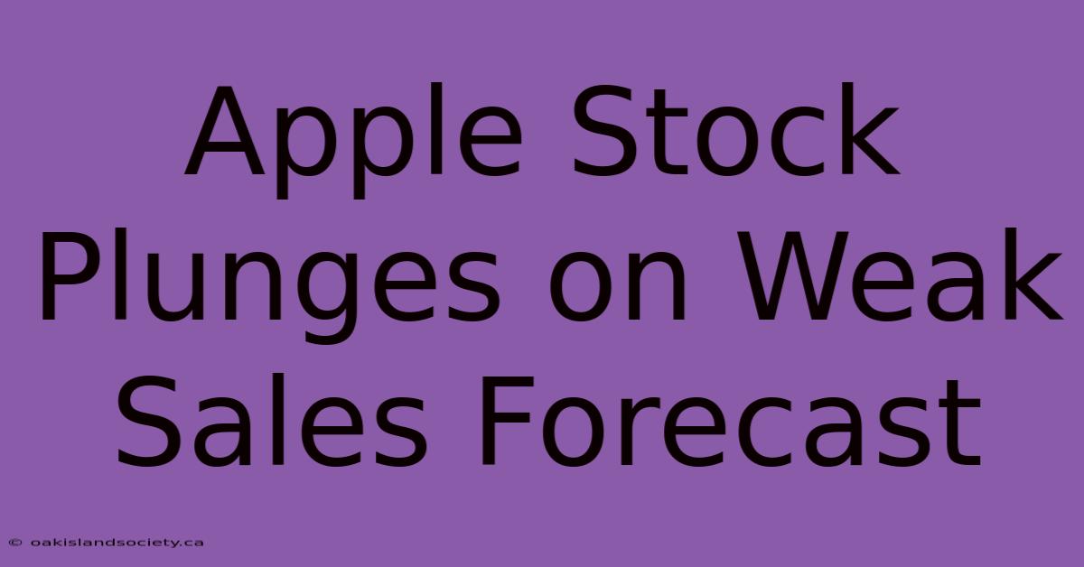 Apple Stock Plunges On Weak Sales Forecast