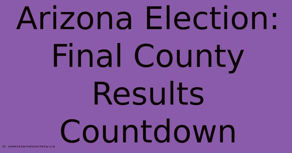 Arizona Election: Final County Results Countdown 