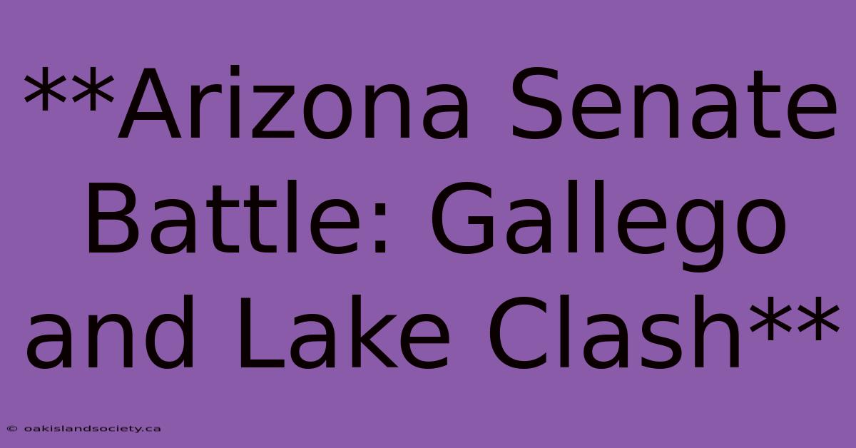 **Arizona Senate Battle: Gallego And Lake Clash**