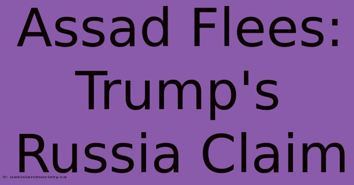 Assad Flees: Trump's Russia Claim