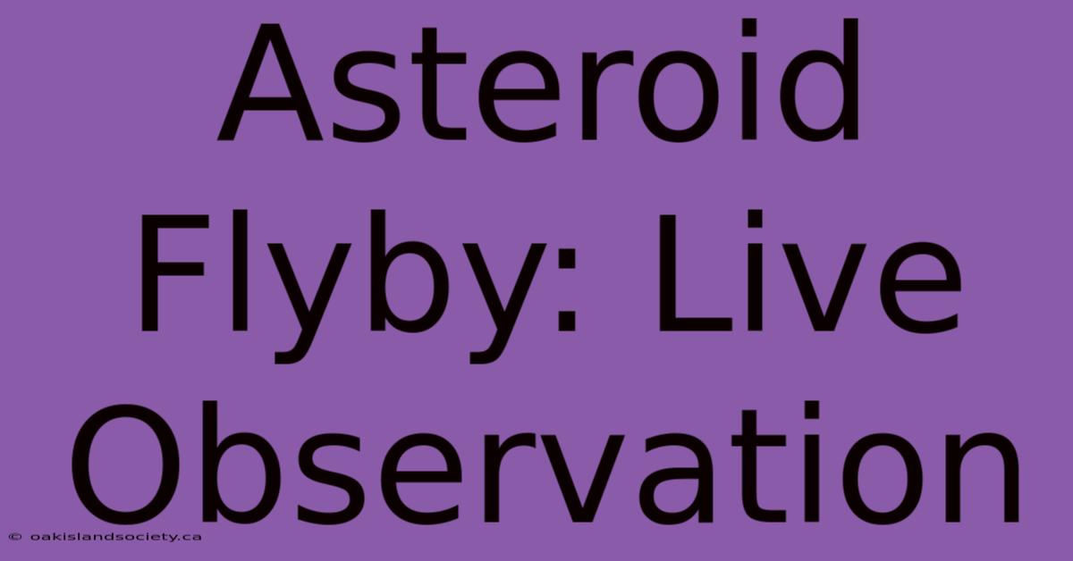 Asteroid Flyby: Live Observation