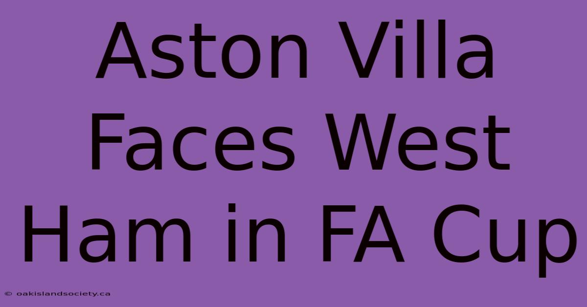 Aston Villa Faces West Ham In FA Cup