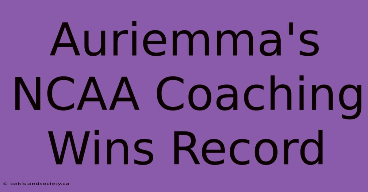 Auriemma's NCAA Coaching Wins Record