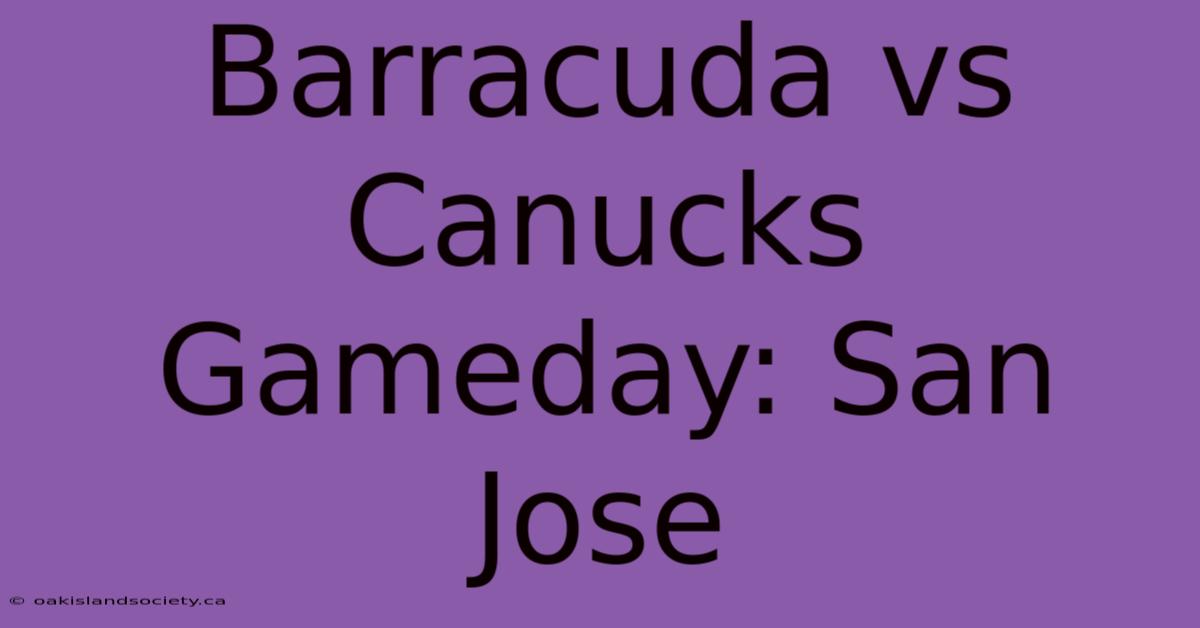 Barracuda Vs Canucks Gameday: San Jose