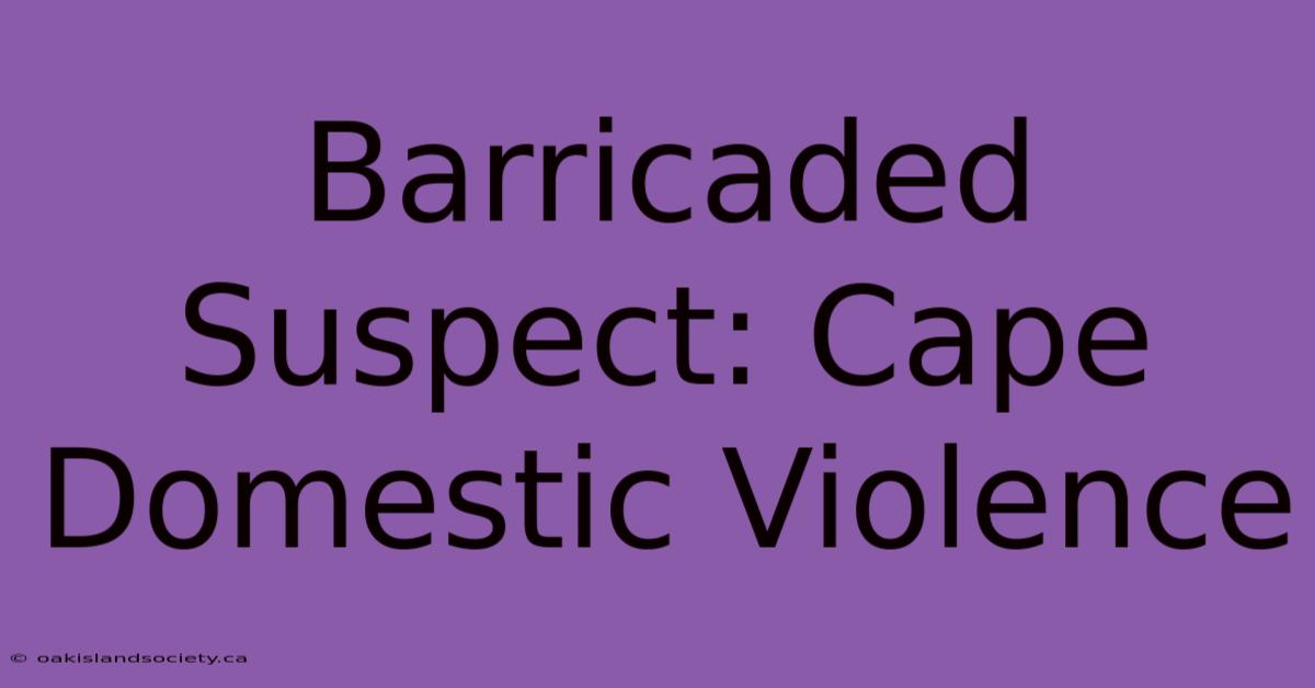 Barricaded Suspect: Cape Domestic Violence