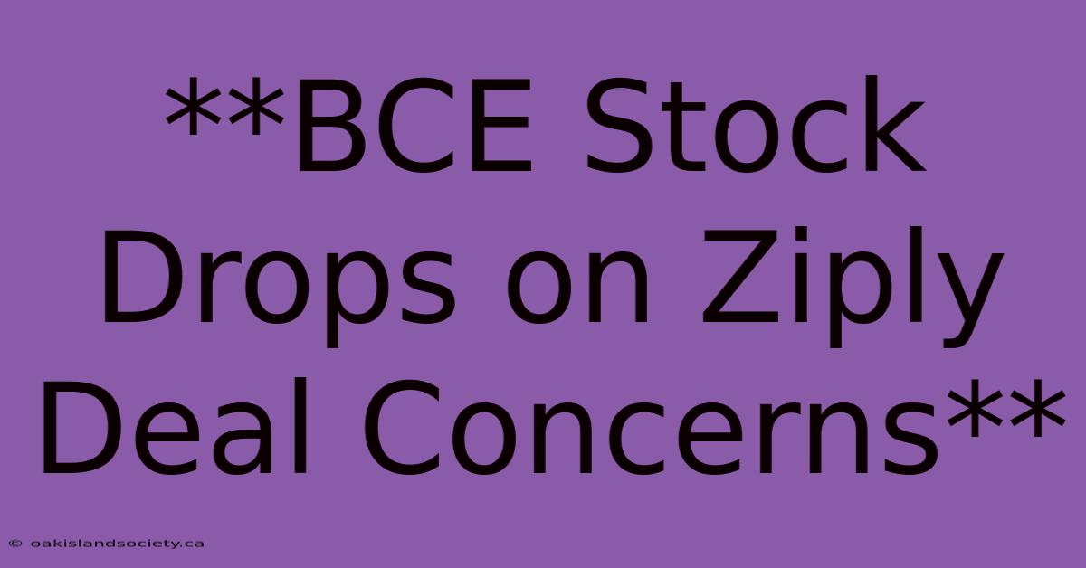 **BCE Stock Drops On Ziply Deal Concerns** 