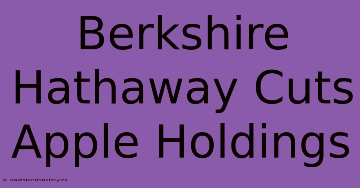 Berkshire Hathaway Cuts Apple Holdings