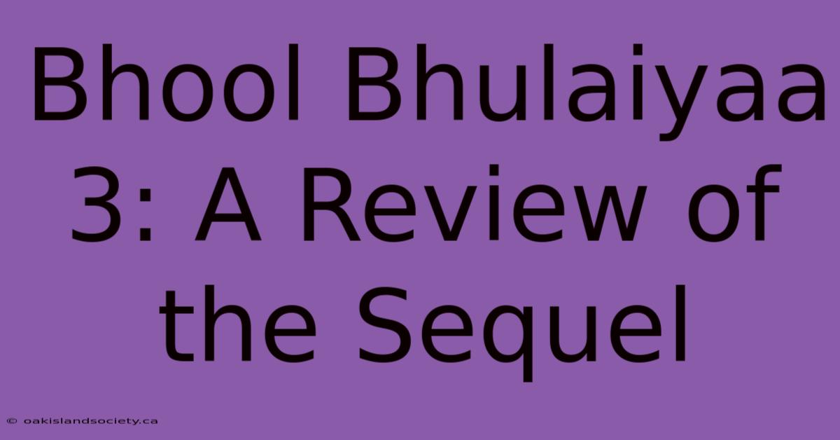 Bhool Bhulaiyaa 3: A Review Of The Sequel