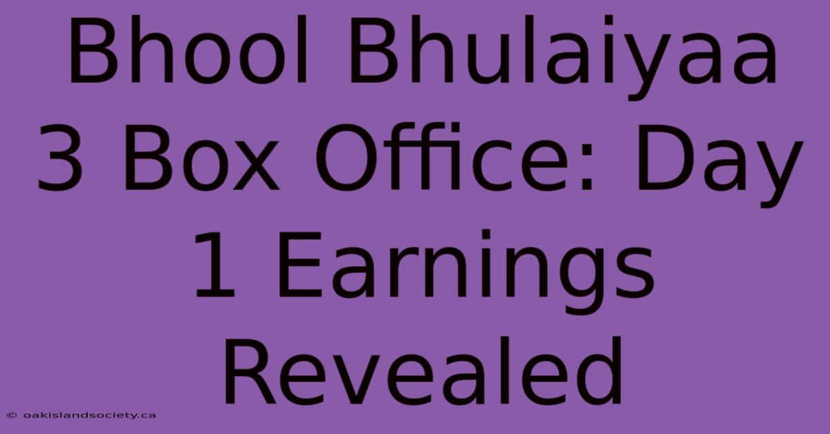 Bhool Bhulaiyaa 3 Box Office: Day 1 Earnings Revealed