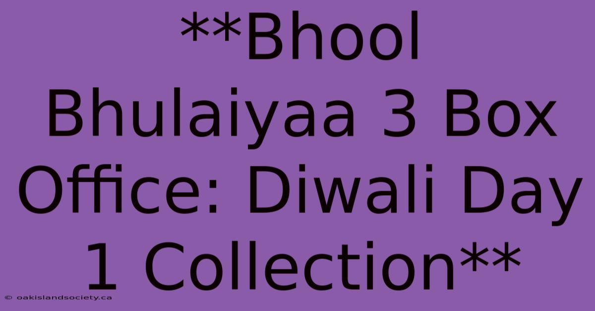 **Bhool Bhulaiyaa 3 Box Office: Diwali Day 1 Collection**