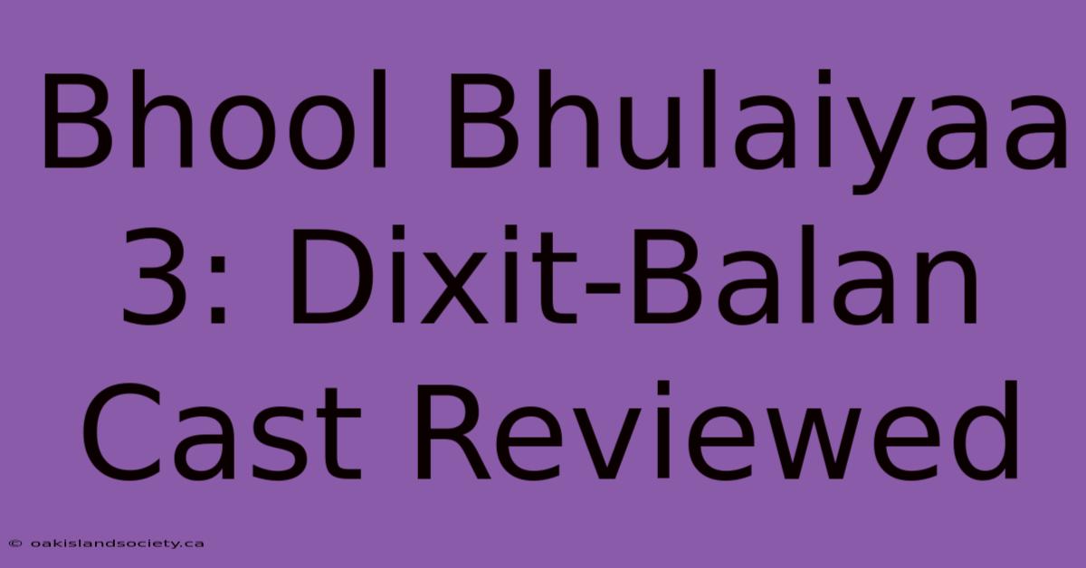 Bhool Bhulaiyaa 3: Dixit-Balan Cast Reviewed