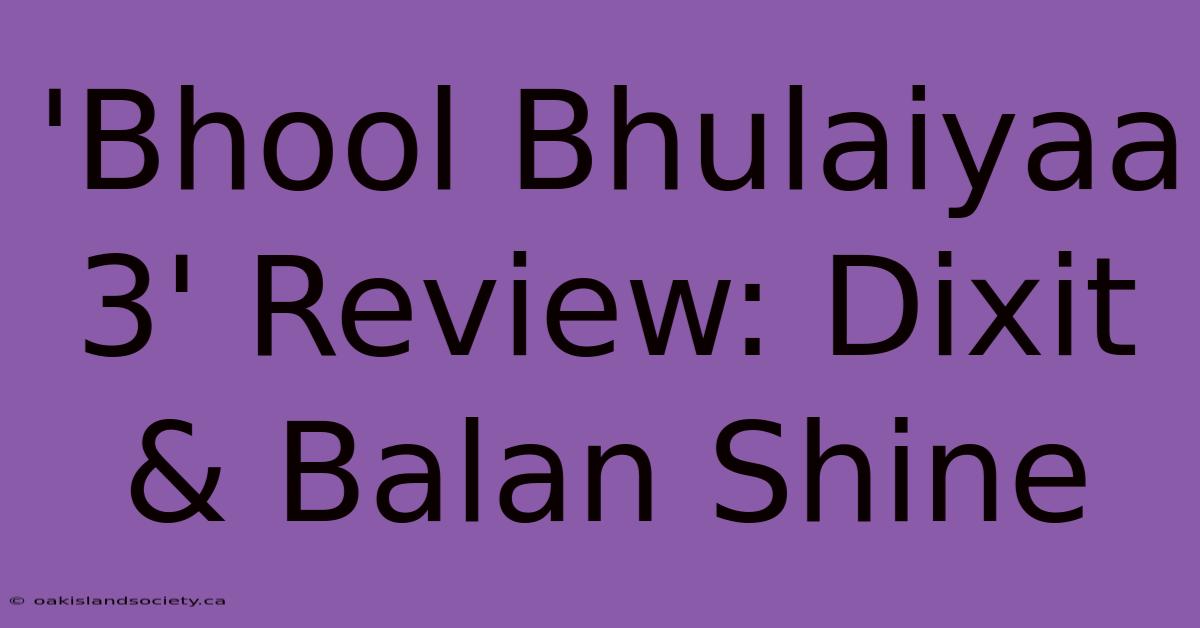 'Bhool Bhulaiyaa 3' Review: Dixit & Balan Shine