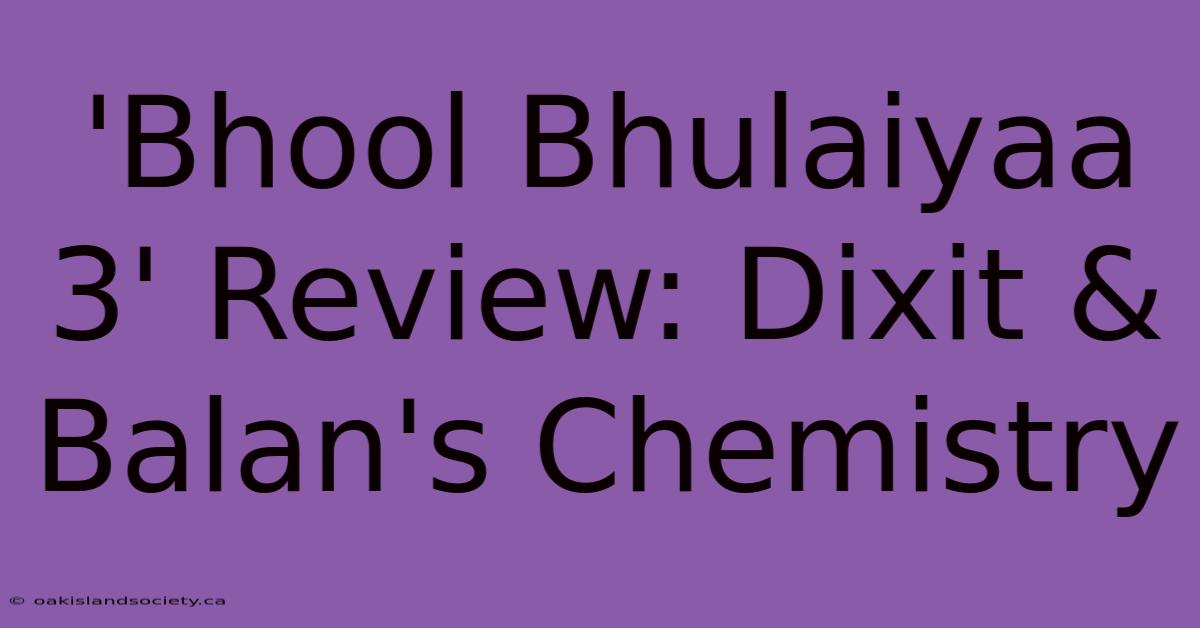 'Bhool Bhulaiyaa 3' Review: Dixit & Balan's Chemistry