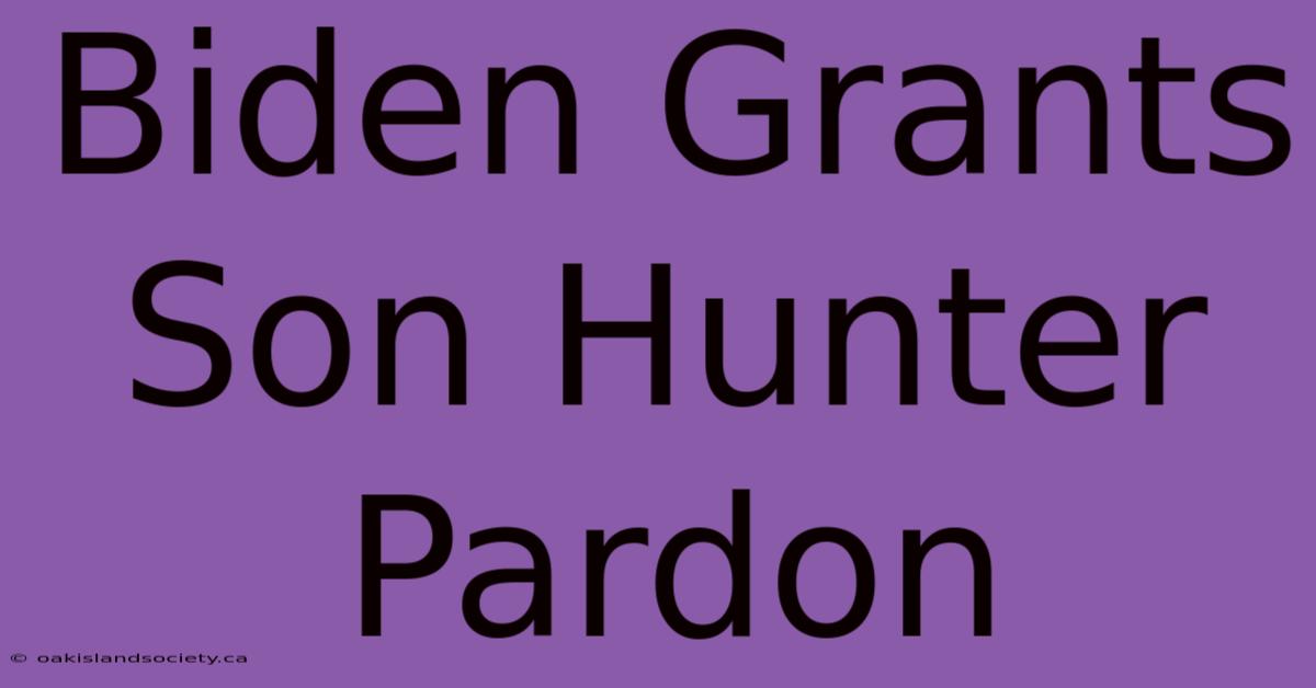 Biden Grants Son Hunter Pardon