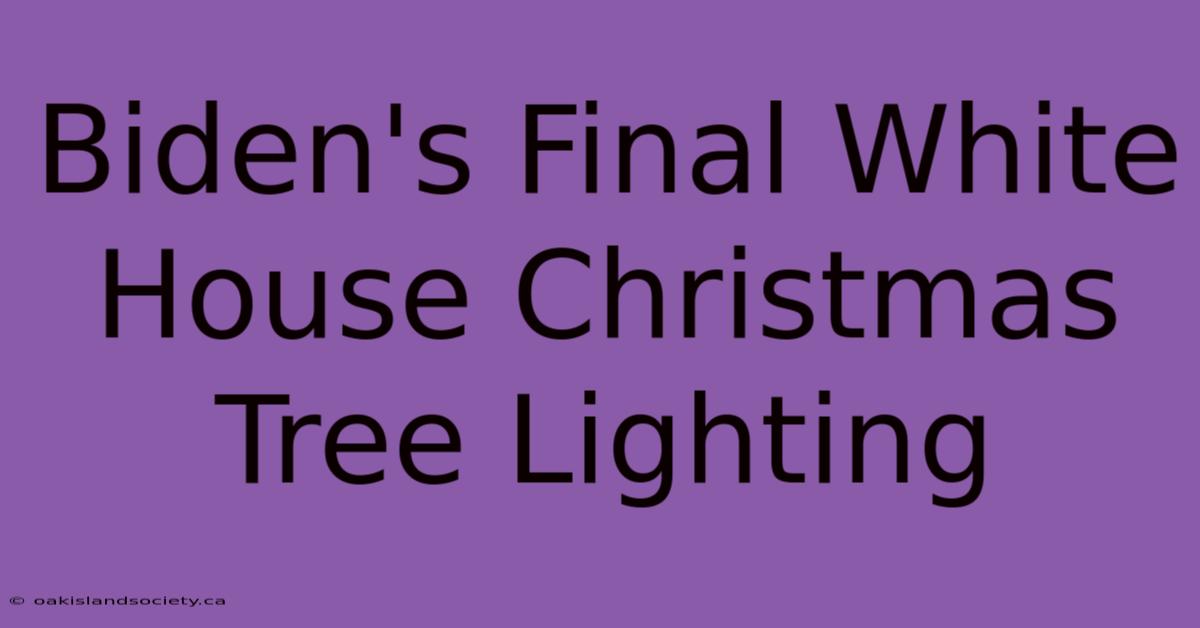 Biden's Final White House Christmas Tree Lighting